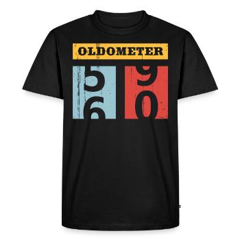 Oldometer 59-60 60th Birthday 60 Retro Gift - Men's Premium Organic T-Shirt - black - Front - Nico (187cm)
