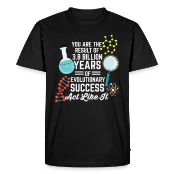 Result of Evolution Biology - Men's Premium Organic T-Shirt - black - Front - Nico (187cm)