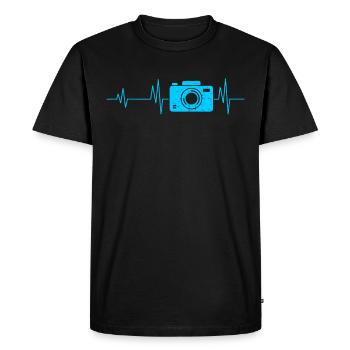 Battement de coeur de la caméra - T-shirt Premium bio Homme - noir - Devant - Nico (187cm)