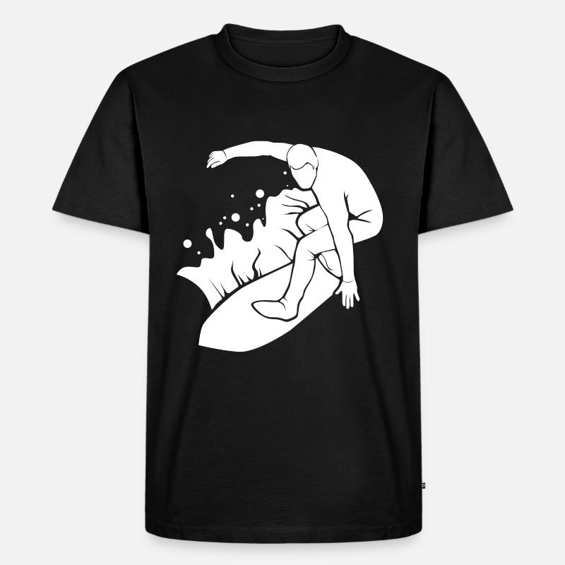 Surfer Surfen - Männer Premium Bio T-Shirt - Schwarz