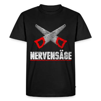 Nerve Saw Funny - Men's Premium Organic T-Shirt - black - Front - Nico (187cm)