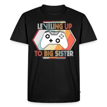 Niveau jusqu'à Big Sister - T-shirt Premium bio Homme - noir - Devant - Nico (187cm)