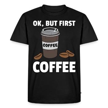 Café café buveur café fatigué cadeau du matin - T-shirt Premium bio Homme - noir - Devant - Nico (187cm)