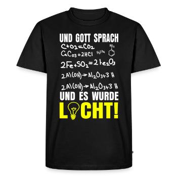 Physicist Formula Light - Men's Premium Organic T-Shirt - black - Front - Nico (187cm)