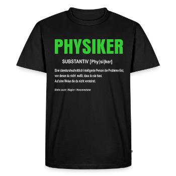 Physicist - Men's Premium Organic T-Shirt - black - Front - Nico (187cm)