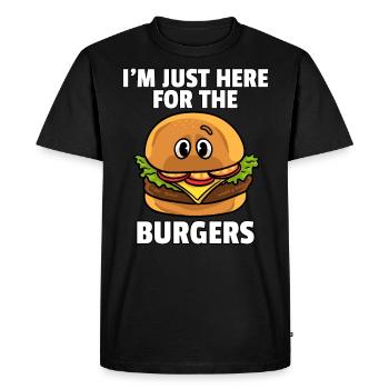 Burger Fast Food Cheeseburger Hamburger Gift - T-shirt Premium bio Homme - noir - Devant - Nico (187cm)