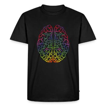 Colorful brain brain - Men's Premium Organic T-Shirt - black - Front - Nico (187cm)