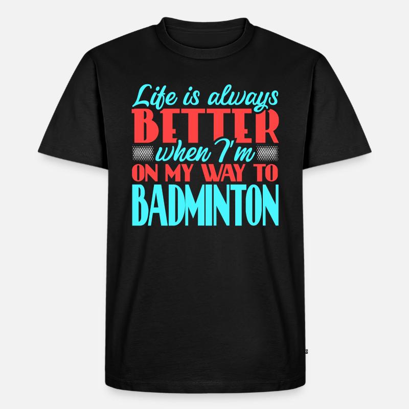 Badminton - Männer Premium Bio T-Shirt - Schwarz