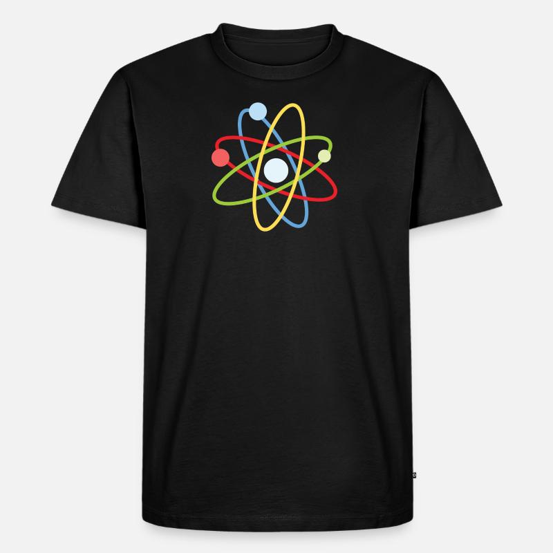 Atom - Männer Premium Bio T-Shirt - Schwarz