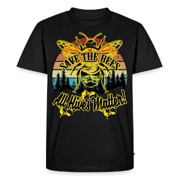 Bee Save the Bees Beekeepers Beehive - Men's Premium Organic T-Shirt - black - Front - Nico (187cm)