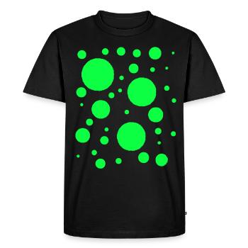 Neon Green Dots - Men's Premium Organic T-Shirt - black - Front - Nico (187cm)
