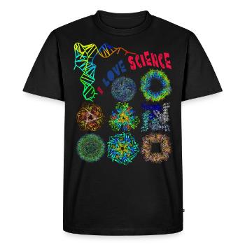 Molecules I love science I love science - Men's Premium Organic T-Shirt - black - Front - Nico (187cm)