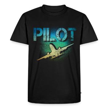 Pilot hobby sport leisure gift - Men's Premium Organic T-Shirt - black - Front - Nico (187cm)