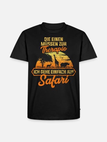 Safari Serengeti - Männer Premium Bio T-Shirt - Schwarz