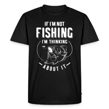 Drôle si je ne pêche pas, j'y pense - T-shirt Premium bio Homme - noir - Devant - Nico (187cm)