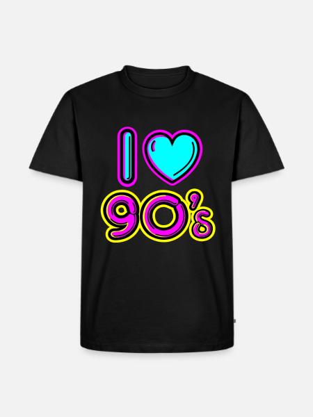90'erne Love I love 90's gave idé 90'erne - Herre Premium økologisk T-shirt - sort