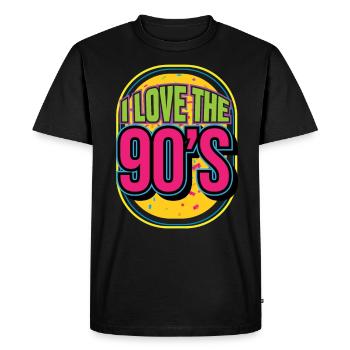 90 I love the 90's 90 Party cadeau - T-shirt Premium bio Homme - noir - Devant - Nico (187cm)