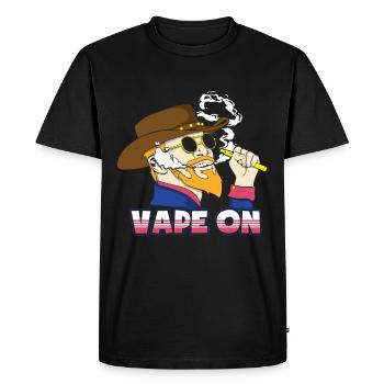 Vape On - Men's Premium Organic T-Shirt - black - Front - Nico (187cm)