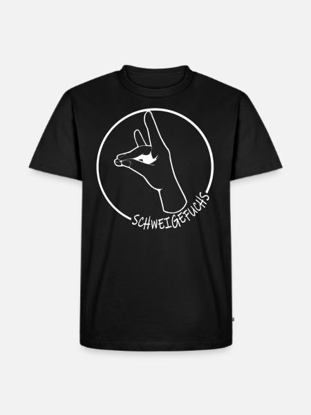 Schweigefuchs Leisefuchs Lehrer Pädogogen Geschenk - Männer Premium Bio T-Shirt - Schwarz
