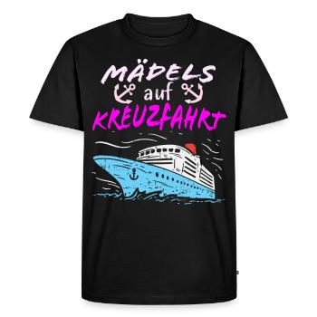 Mädels auf Kreuzfahrt - Männer Premium Bio T-Shirt - Schwarz - Vorne - Nico (187cm)