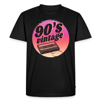 90er 90's vintage cassette 90 fête cadeau - T-shirt Premium bio Homme - noir - Devant - Nico (187cm)