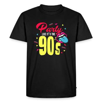 90 Party Like is’the 90s Idée cadeau - T-shirt Premium bio Homme - noir - Devant - Nico (187cm)