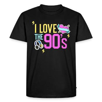 90 I love the 90s Outfit Geschenk Musik - T-shirt Premium bio Homme - noir - Devant - Nico (187cm)