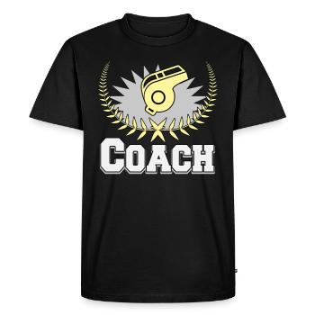 Triller siffleur sport entraîneur - T-shirt Premium bio Homme - noir - Devant - Nico (187cm)