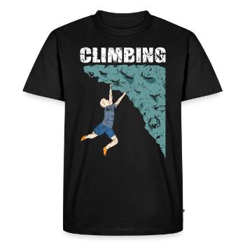 Climbing Climbing Climber Climber - Men's Premium Organic T-Shirt - black - Front - Nico (187cm)