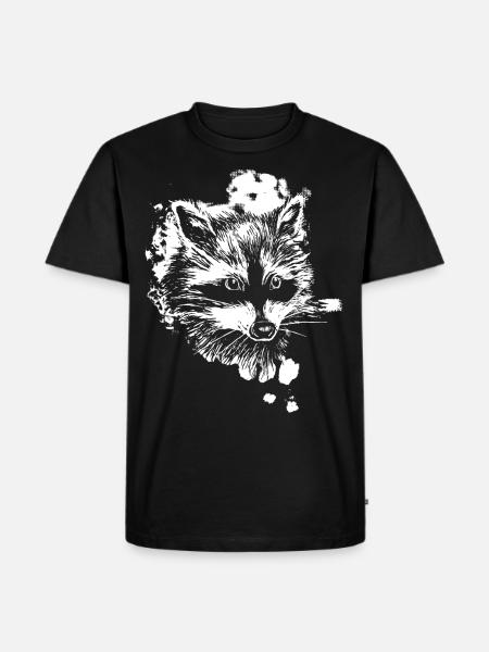 Tête de raton laveur - T-shirt Premium bio Homme - noir