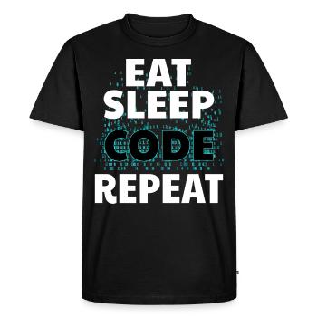 Eat Sleep Code Computer Science Programming Nerd Java - Men's Premium Organic T-Shirt - black - Front - Nico (187cm)