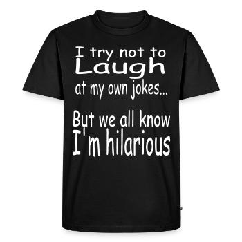 Blagues drôles - T-shirt Premium bio Homme - noir - Devant - Nico (187cm)