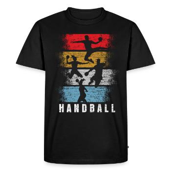 Joueur rétro de gardien de but de handball - T-shirt Premium bio Homme - noir - Devant - Nico (187cm)
