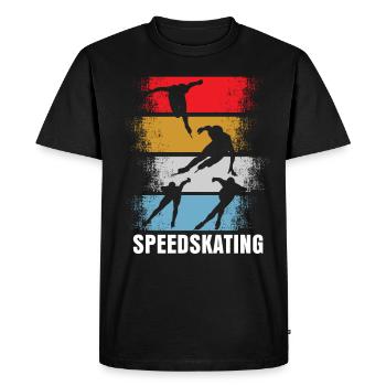 Patinage de vitesse Rétro - T-shirt Premium bio Homme - noir - Devant - Nico (187cm)