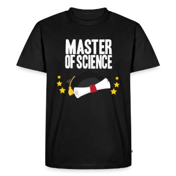 Master of Science Degree Uni Diploma Degree - Men's Premium Organic T-Shirt - black - Front - Nico (187cm)