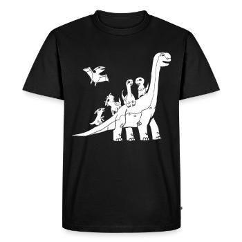 Dino Dinosaur Dinos - Men's Premium Organic T-Shirt - black - Front - Nico (187cm)