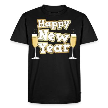 Bonne fête de fin d'année - T-shirt Premium bio Homme - noir - Devant - Nico (187cm)