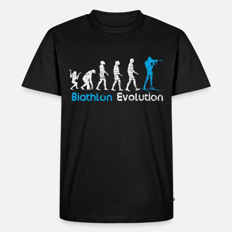 Biathlon Evolution Wintersport Geschenk - Männer Premium Bio T-Shirt - Schwarz