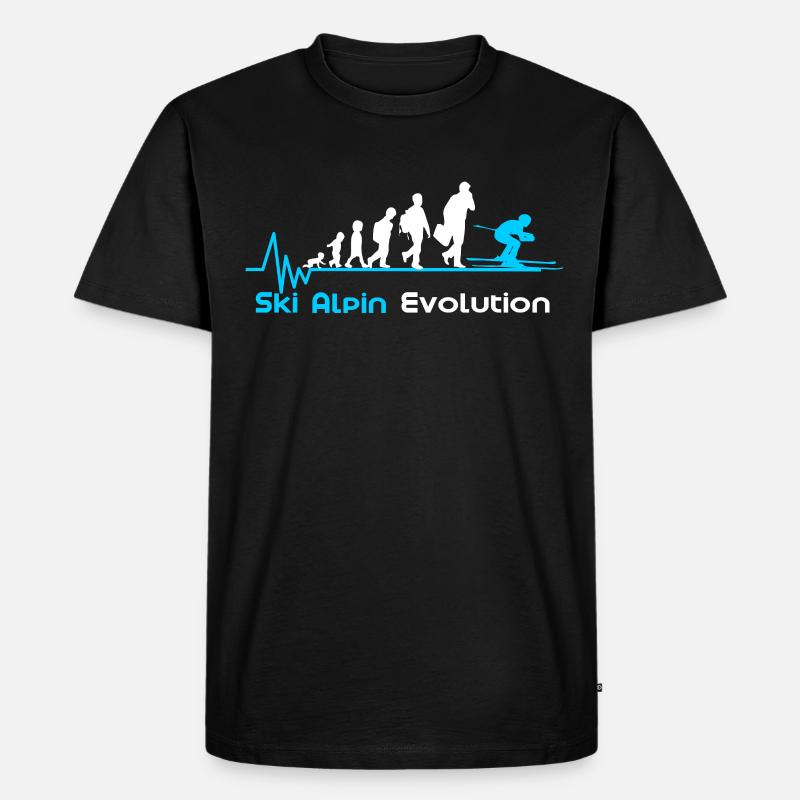 Ski Alpin Evolution - Männer Premium Bio T-Shirt - Schwarz