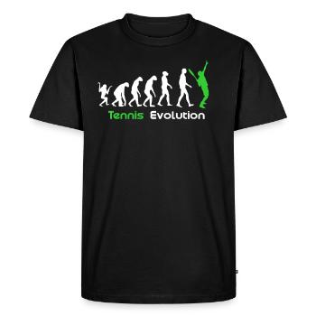 Tennis Evolution - Men's Premium Organic T-Shirt - black - Front - Nico (187cm)