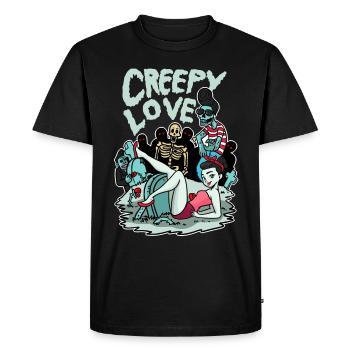 Creepy Love I Gift pour les fans d'horreur et de rock - T-shirt Premium bio Homme - noir - Devant - Nico (187cm)