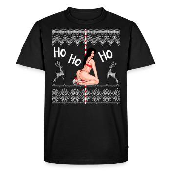 Sexy Christmas Ugly Christmas Naughty Gift - Men's Premium Organic T-Shirt - black - Front - Nico (187cm)