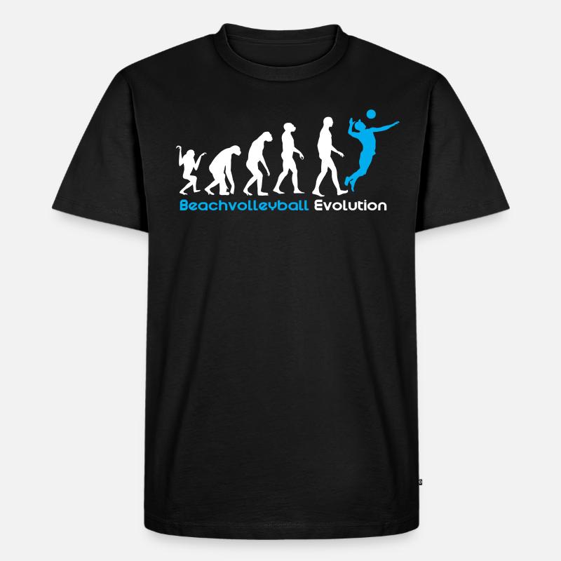 Beachvolleyball Evolution - Männer Premium Bio T-Shirt - Schwarz