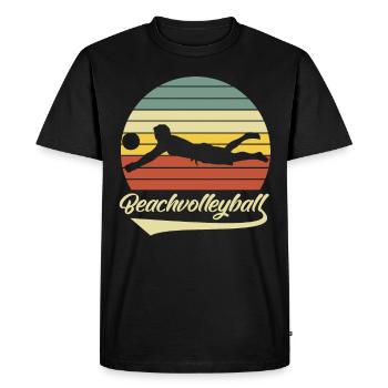 Beach volleyball retro - Men's Premium Organic T-Shirt - black - Front - Nico (187cm)