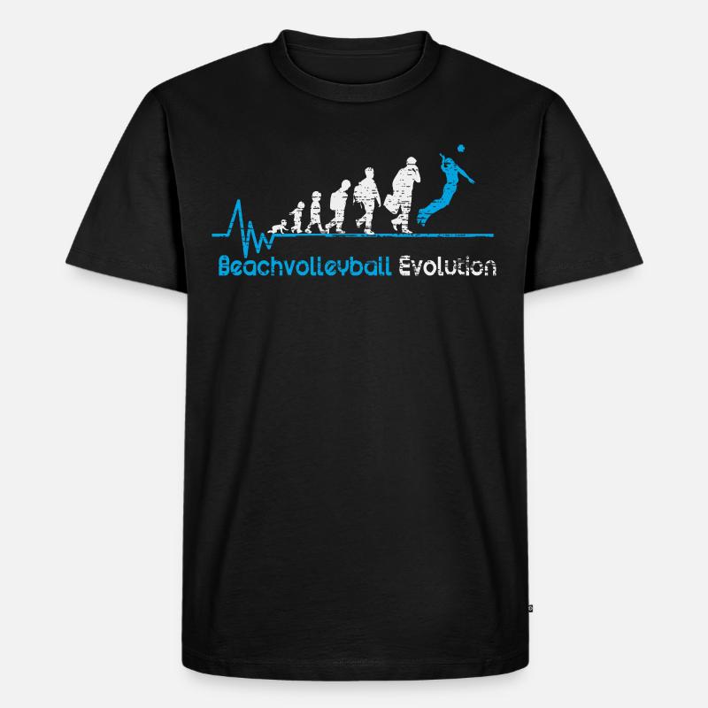 Beachvolleyball Geburt Puls Geschenk - Männer Premium Bio T-Shirt - Schwarz