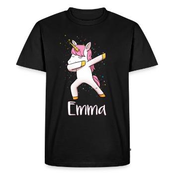 Emma - Men's Premium Organic T-Shirt - black - Front - Nico (187cm)