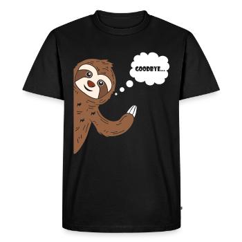 Goodbye Sloth Sloth Waving bye bye - Men's Premium Organic T-Shirt - black - Front - Nico (187cm)