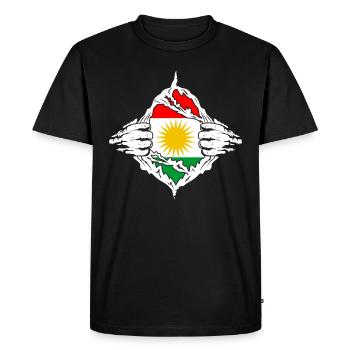 Kurdistan Kurd flag - T-shirt Premium bio Homme - noir - Devant - Nico (187cm)