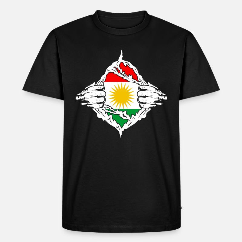 Kurdistan Kurde Flagge - Männer Premium Bio T-Shirt - Schwarz