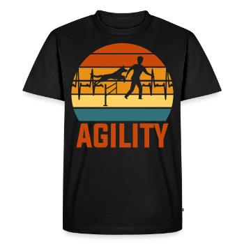 Battement de coeur d'agilité - T-shirt Premium bio Homme - noir - Devant - Nico (187cm)